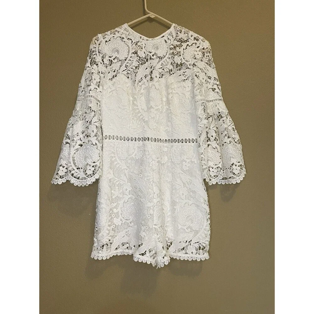 Aijek Padua Embroidered Romper Size 3 White - Picture 2 of 13
